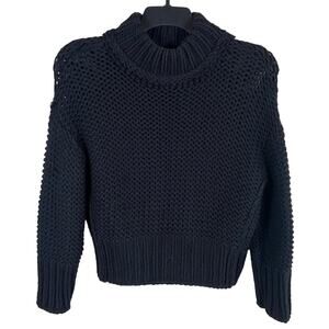 Free People Dolman Sweater Women's X-Small Black Chunky Mock‎ Neck Comfy Cozy